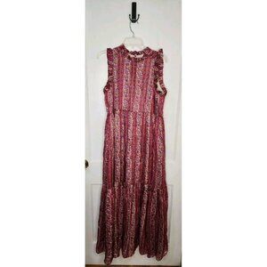 NWT Marie Oliver Alice Dress Lychee Stripe Pink Maxi Silk Blend Size M MSRP $498